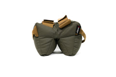 Armageddon Gear Game Changer bag, front view illustrating stabilizing support on irregular surfaces