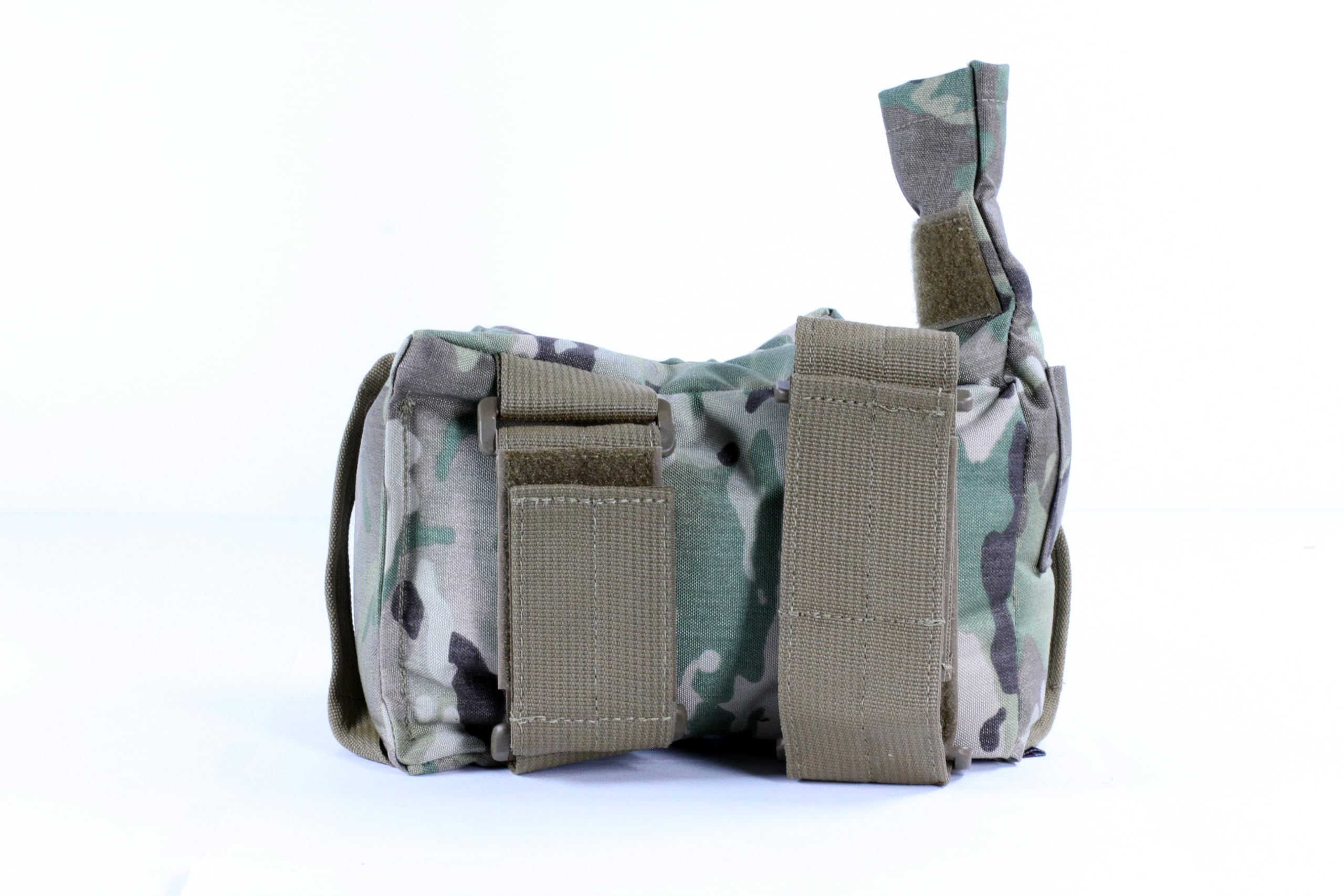 Armageddon Gear Game Changer bag multicam side profile demonstrates weight distribution
