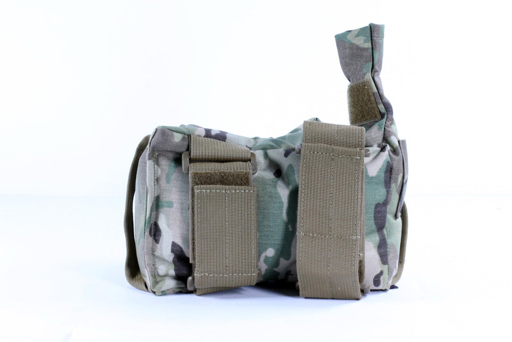 Armageddon Gear Game Changer bag multicam side profile demonstrates weight distribution