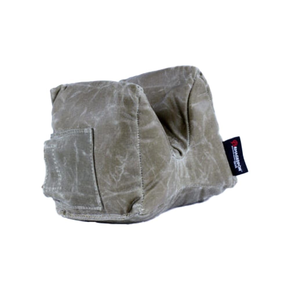 Armageddon Gear bag in tan demonstrates buttstock use for versatile vertical adjustment.