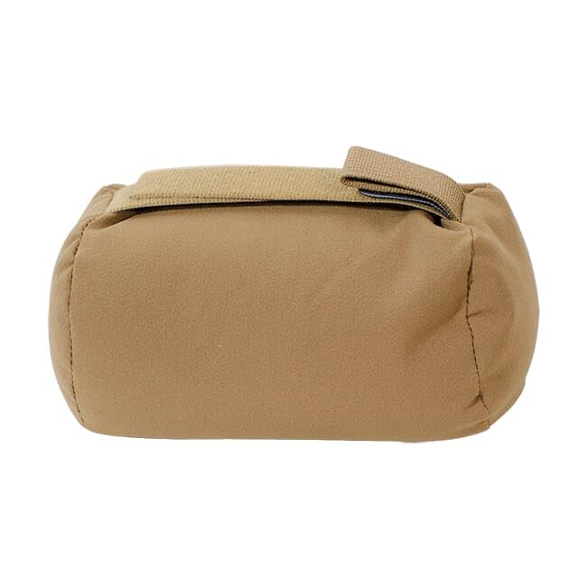 Armageddon Gear Squishy Rear Bag in Coyote Brown supports rifle stock for stable shooting