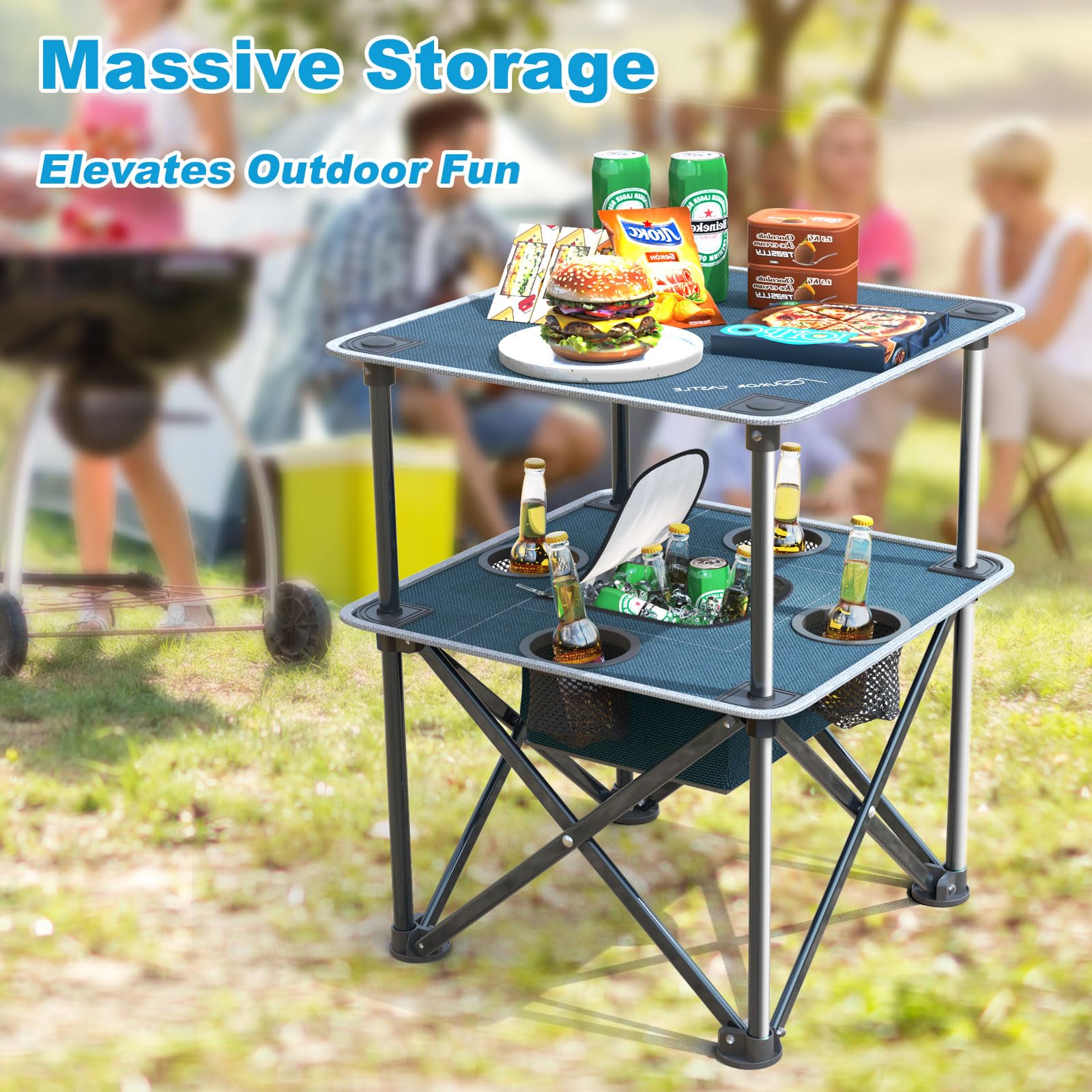 ARMOR CASTLE 4-point base stays stable on sand and resists light winds.