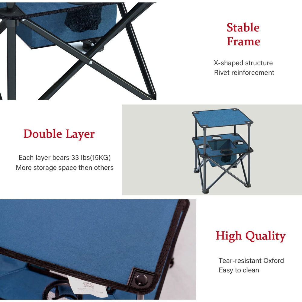 Armor Castle folding table on the beach demonstrates versatile outdoor use.