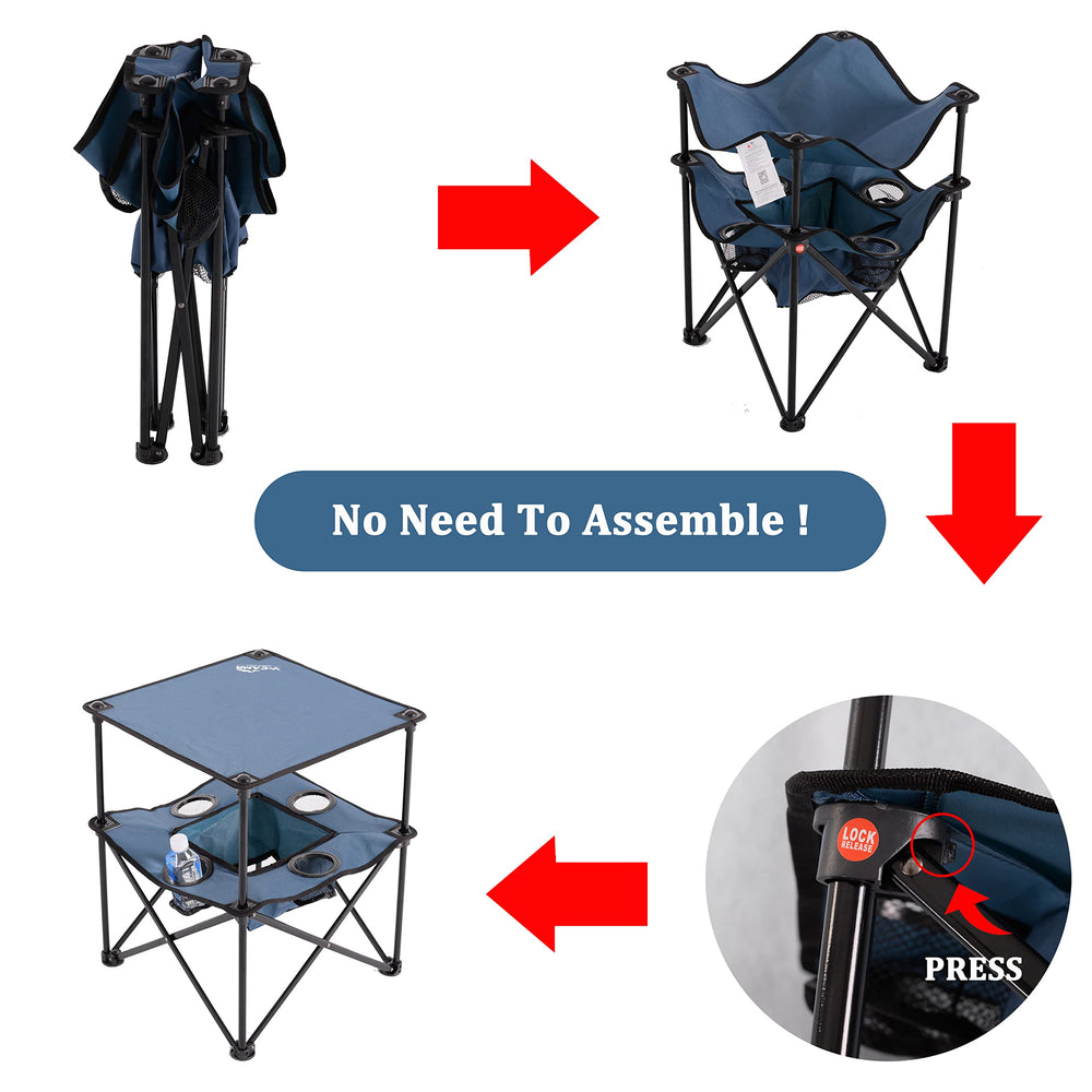 Armor Castle folding table with travel bag for effortless transport.