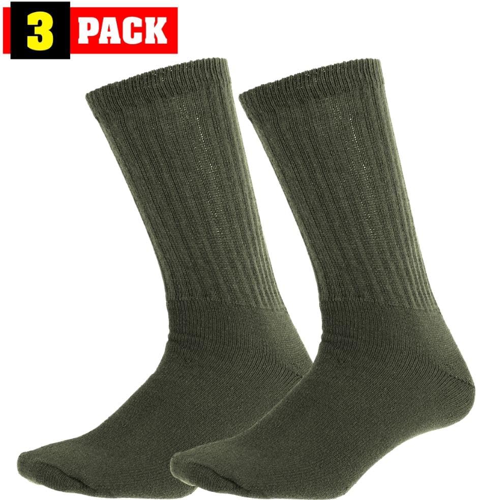 Army Universe athletic crew socks olive drab knit closeup, breathable and comfortable.