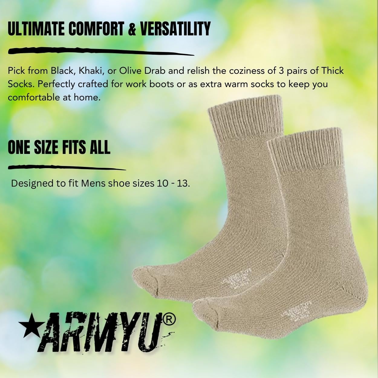 Reinforced stitching and NYCO blend ensure rugged durability