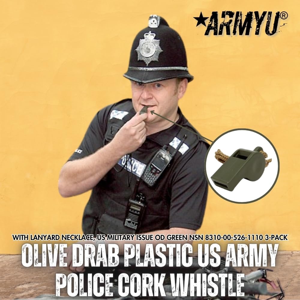 Army Universe compact 3-pack whistle set for versatile outdoor use.