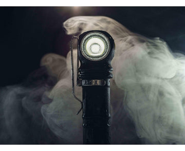 Armytek Wizard C2 Pro Max cycling setup demonstrating durable aluminum body for night rides.