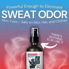 Arrest My Vest safe deodorizer on leather and fabrics without residue.