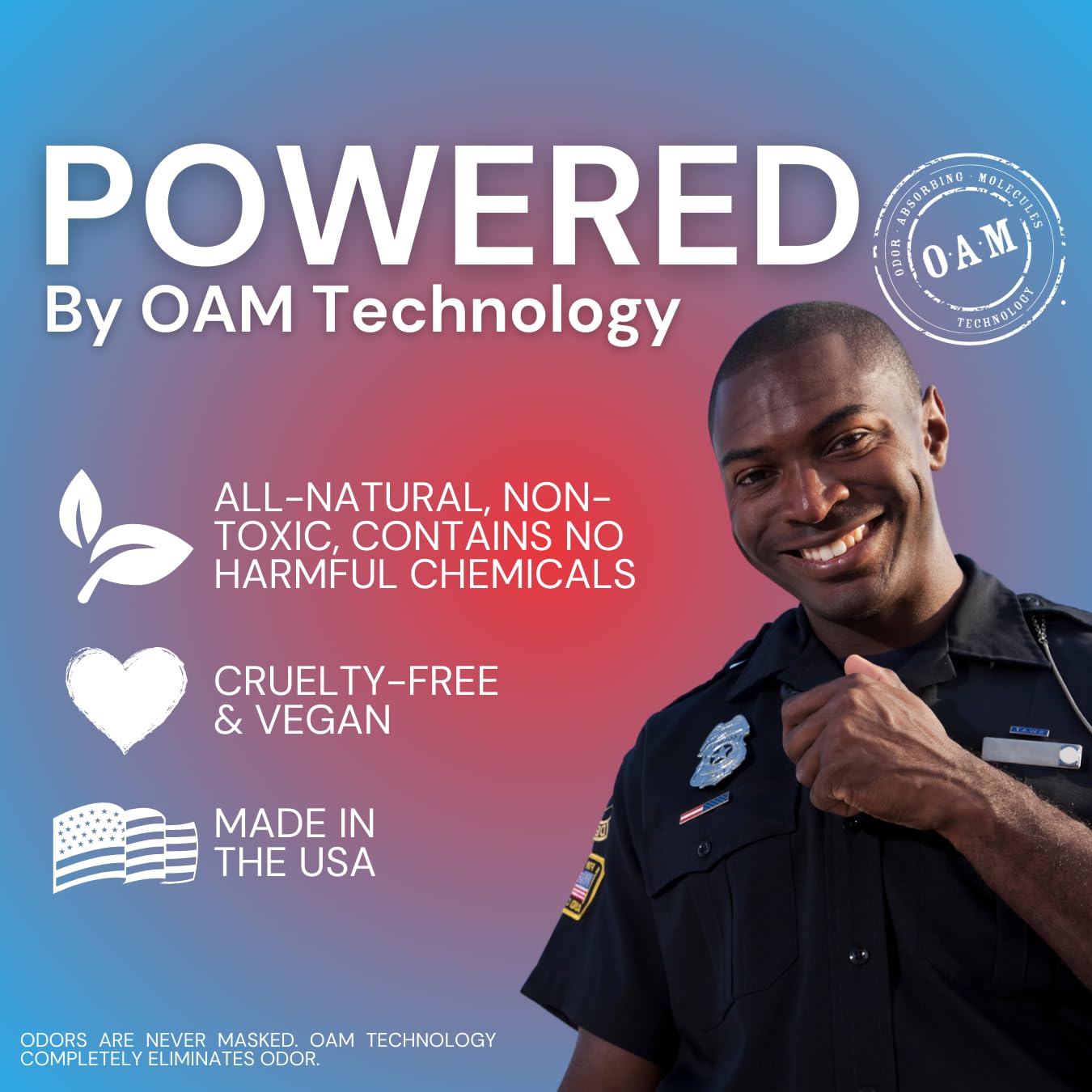 Arrest My Vest odor control for police equipment and vehicles.