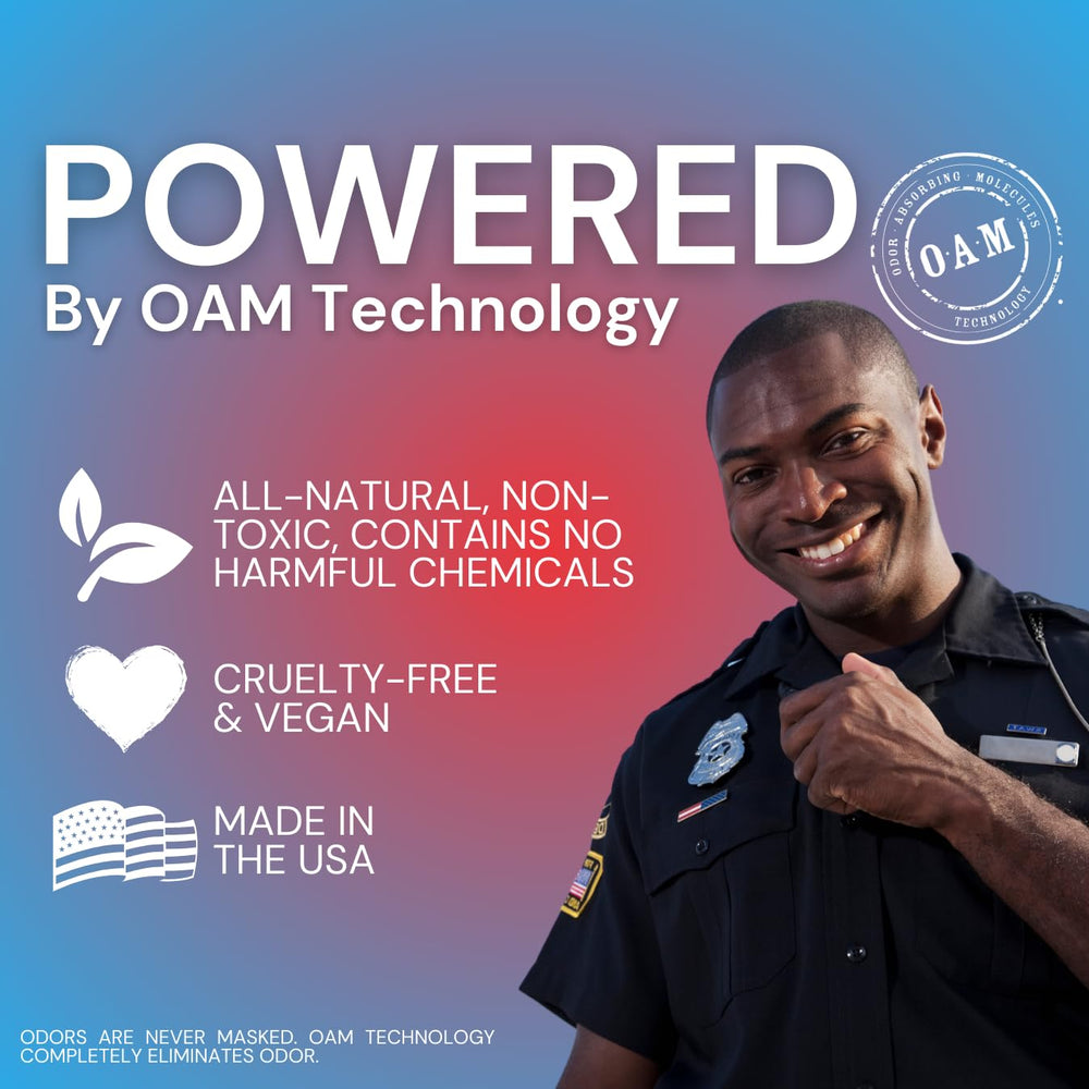 Arrest My Vest odor control for police equipment and vehicles.