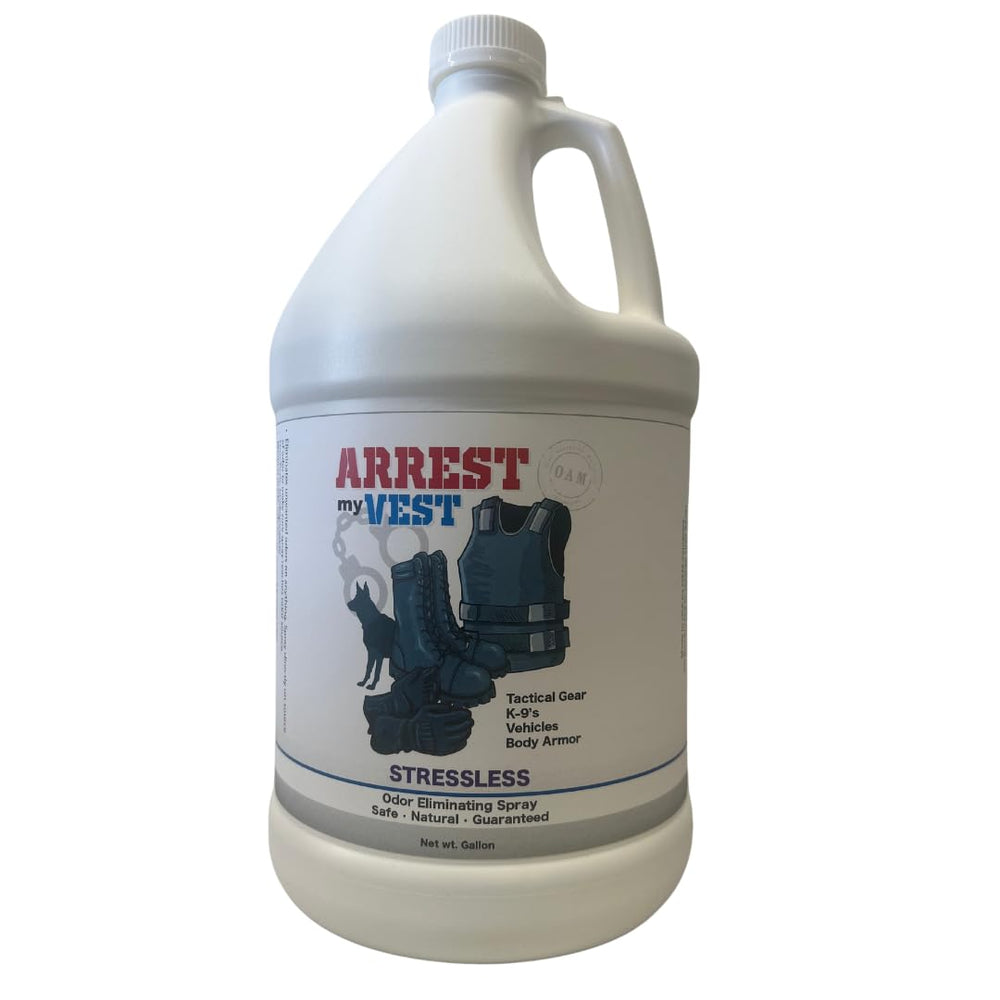 Arrest My Vest Stressless bottle—fresh, long-lasting scent for daily gear.