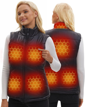 ARRIS 12V heated vest front view showing rapid warmth for outdoor conditions