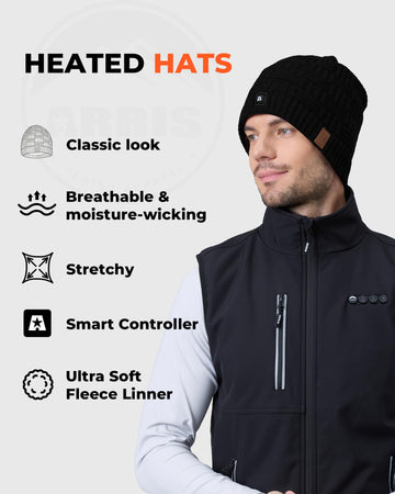 One size fits most elastic heated skull cap for men and women