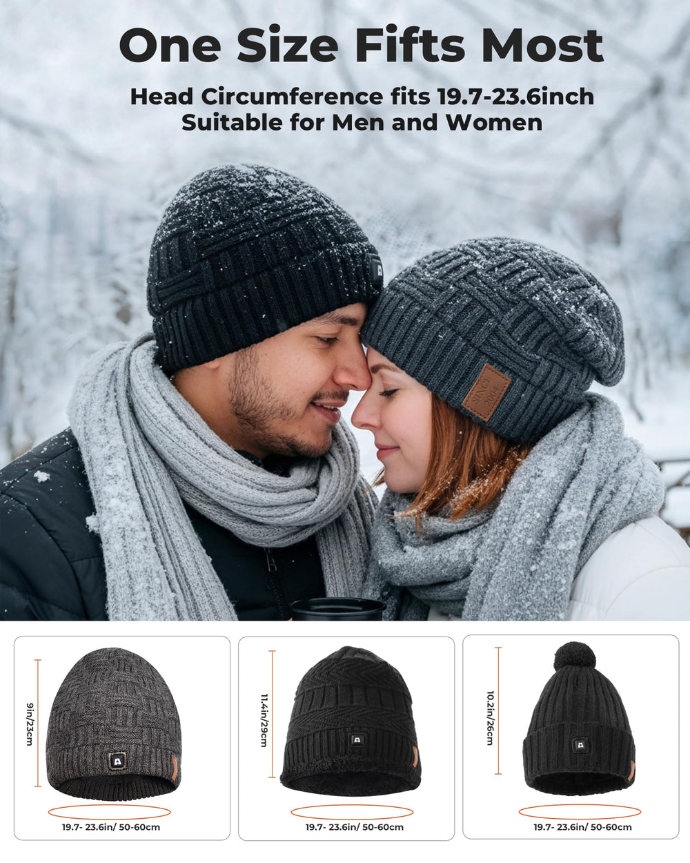 ARRIS heated beanie inner fleece lining adds plush comfort while staying warm.