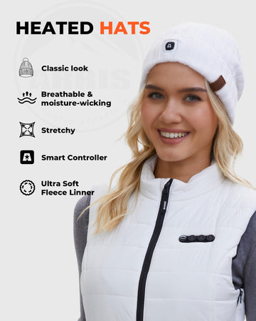 ARRIS beanie pom detail highlights stylish winter look.