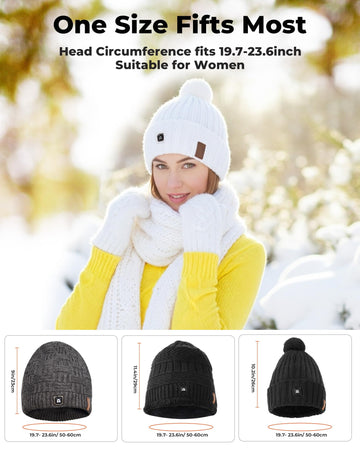 ARRIS heated beanie worn during outdoor activities like skiing, fishing, hiking.