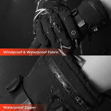 ARRIS heated gloves touchscreen control shows easy device use without removal.