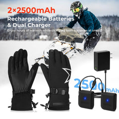 ARRIS heated gloves waterproof shell keeps hands dry in snow and rain.