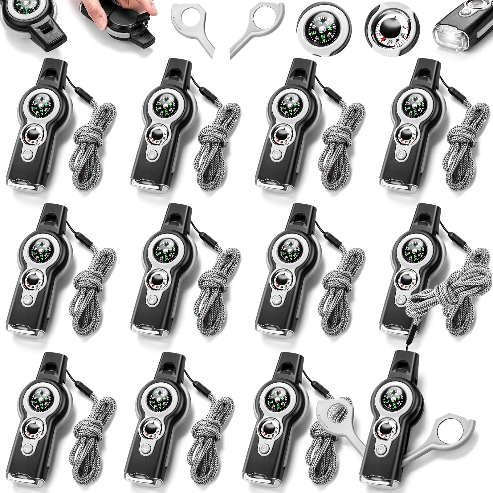 Arrowbash 12-pack emergency whistle set for reliable outdoor signaling on hikes and camps