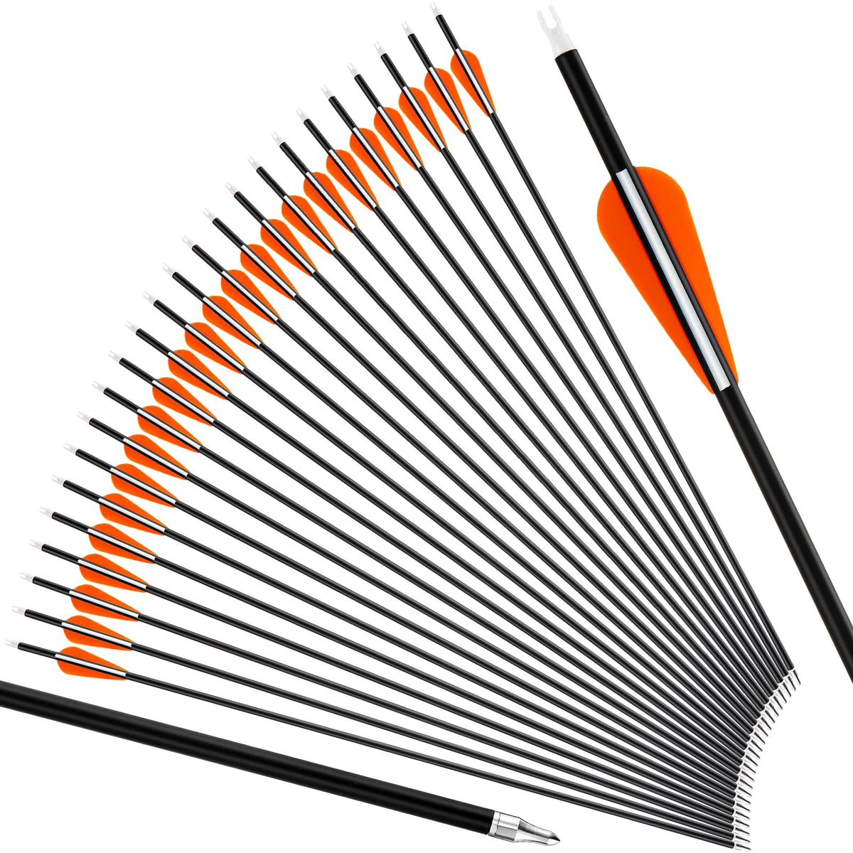 Arrowbash 24 arrows pack shows durable carbon hunting arrows for practice and target shooting.