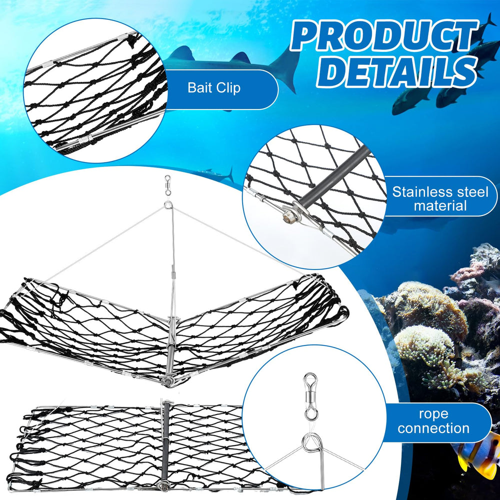 Stainless steel frame and polyethylene net close-up