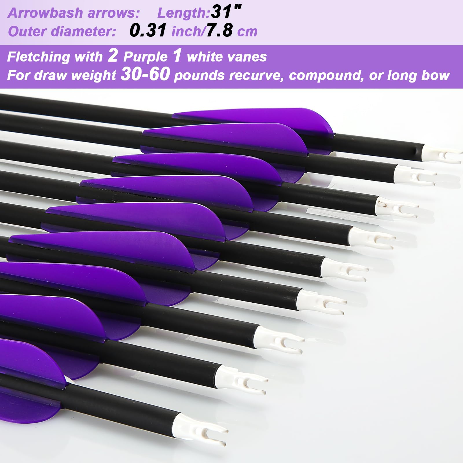 Arrowbash 31-5 inch total length arrow focuses on accuracy for recurve.