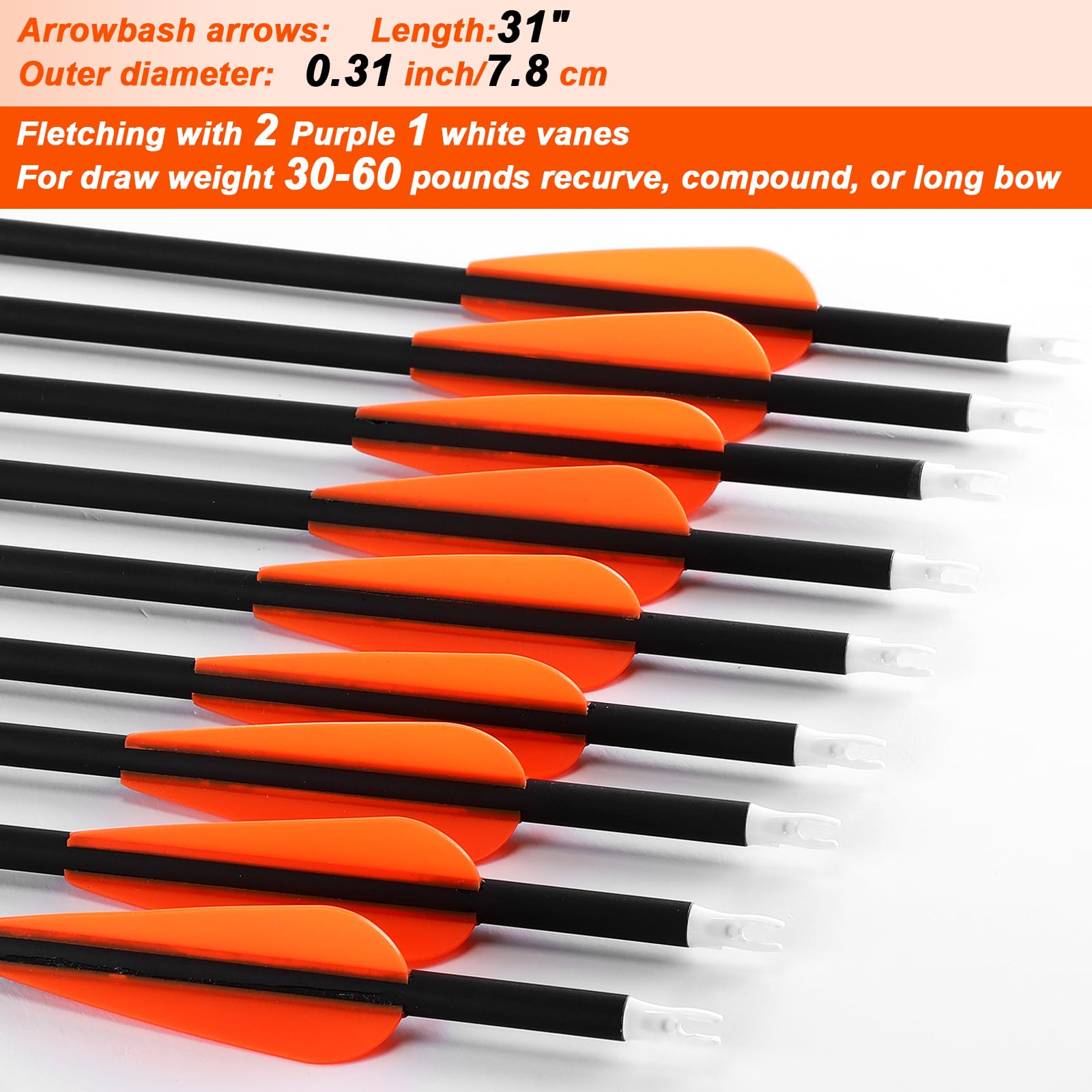 Arrowbash carbon arrow material delivers long-lasting performance for recurve or compound setups.