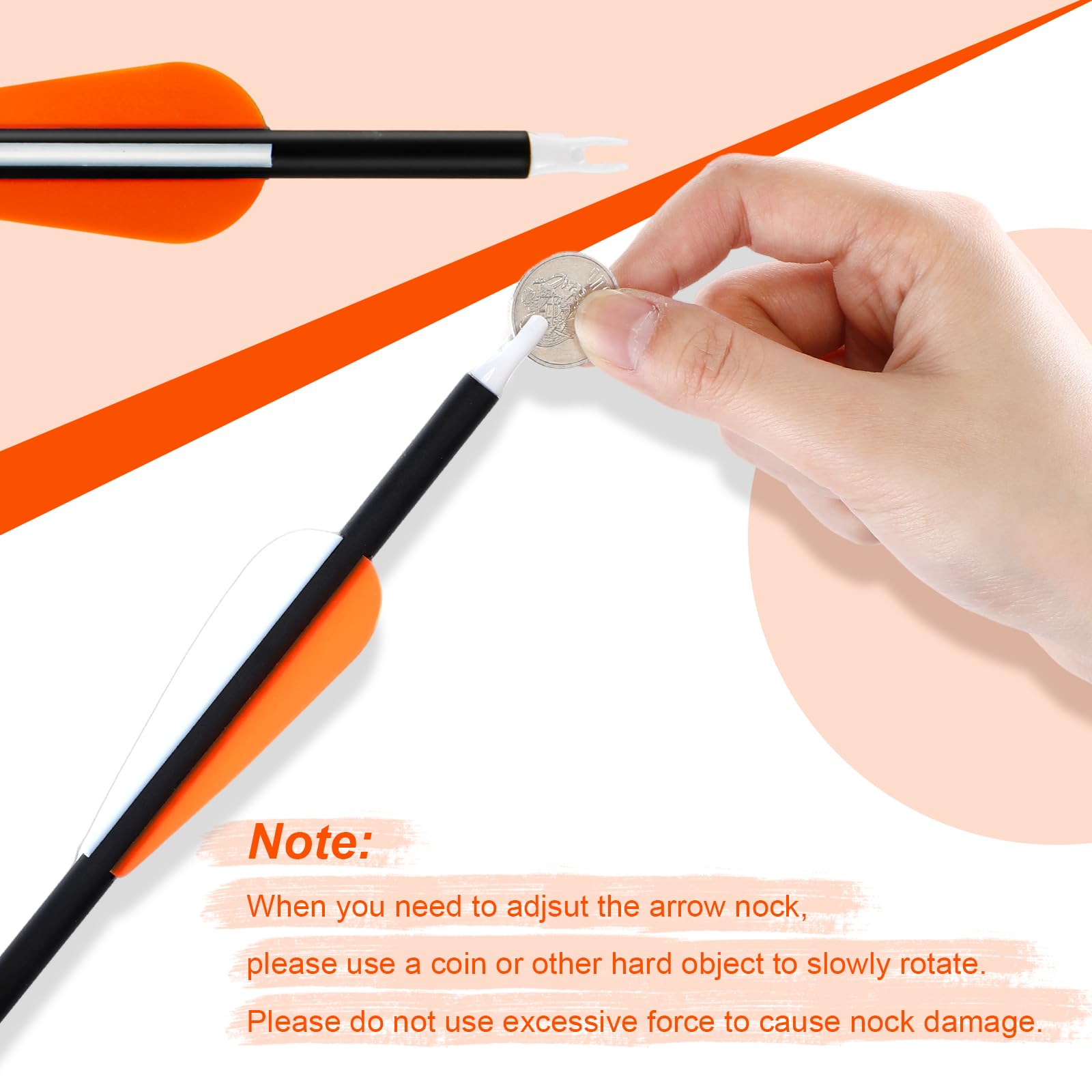 Arrowbash fletching design promotes stable flight and accuracy in practice.