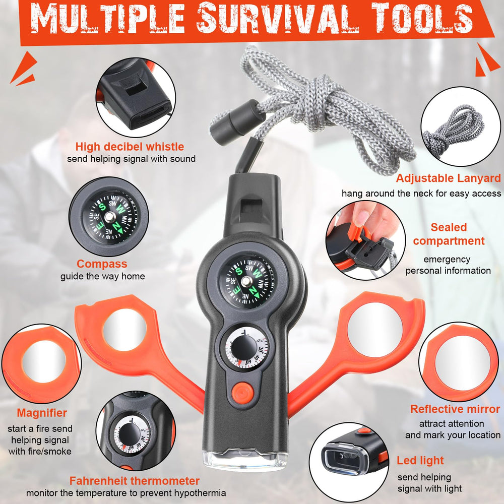 Arrowbash survival whistle with LED light enhances visibility on dawn or dusk trails.