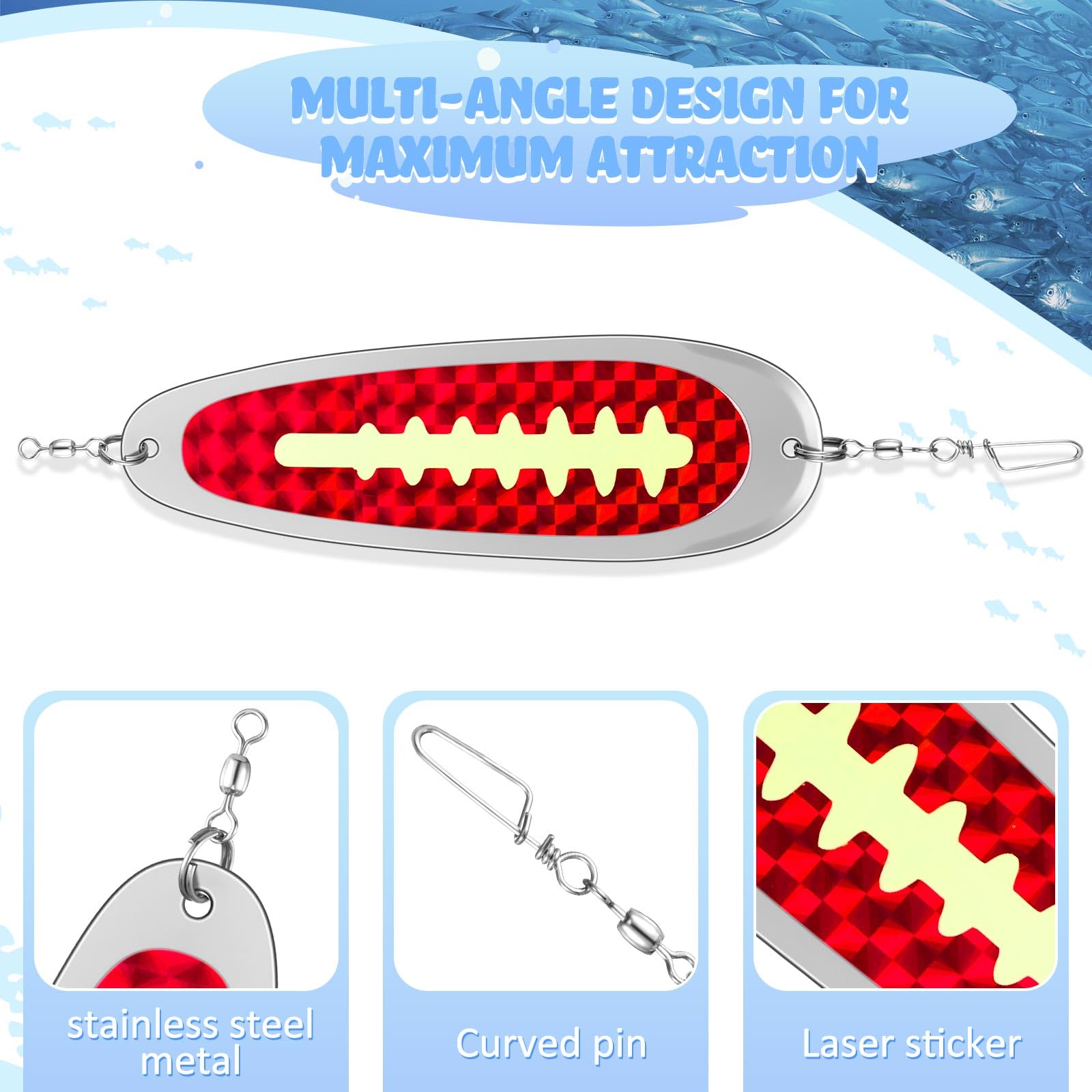 Kokanee dodger flasher with welded ring and eyelet – 4.5 inch