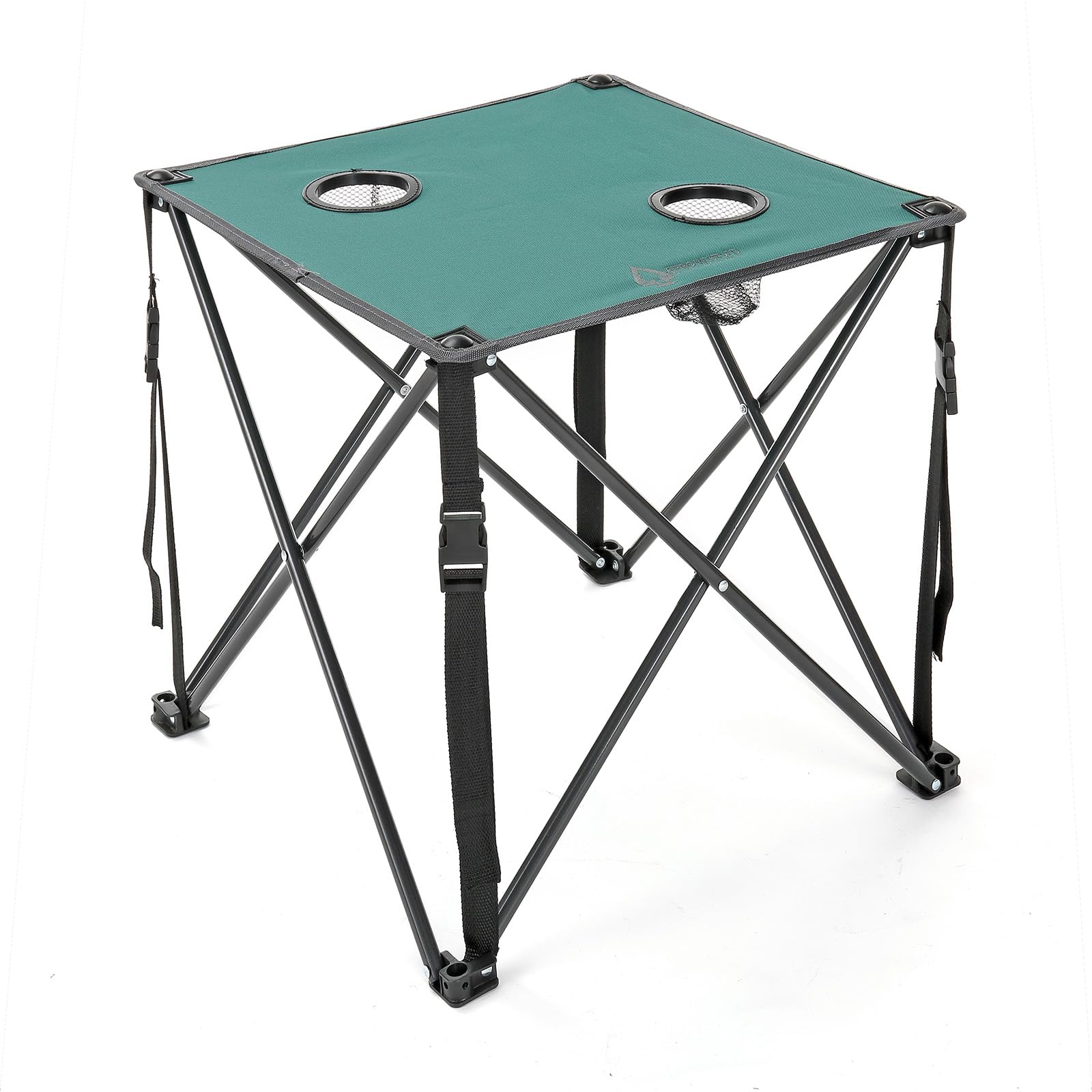 ARROWHEAD OUTDOOR 26in folding table open top view offers stable camping surface.