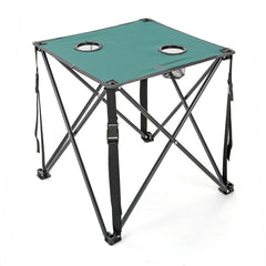 ARROWHEAD OUTDOOR 26in folding table open top view offers stable camping surface.