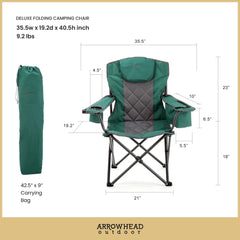 Armrest cooler and storage on ARROWHEAD OUTDOOR quad chair