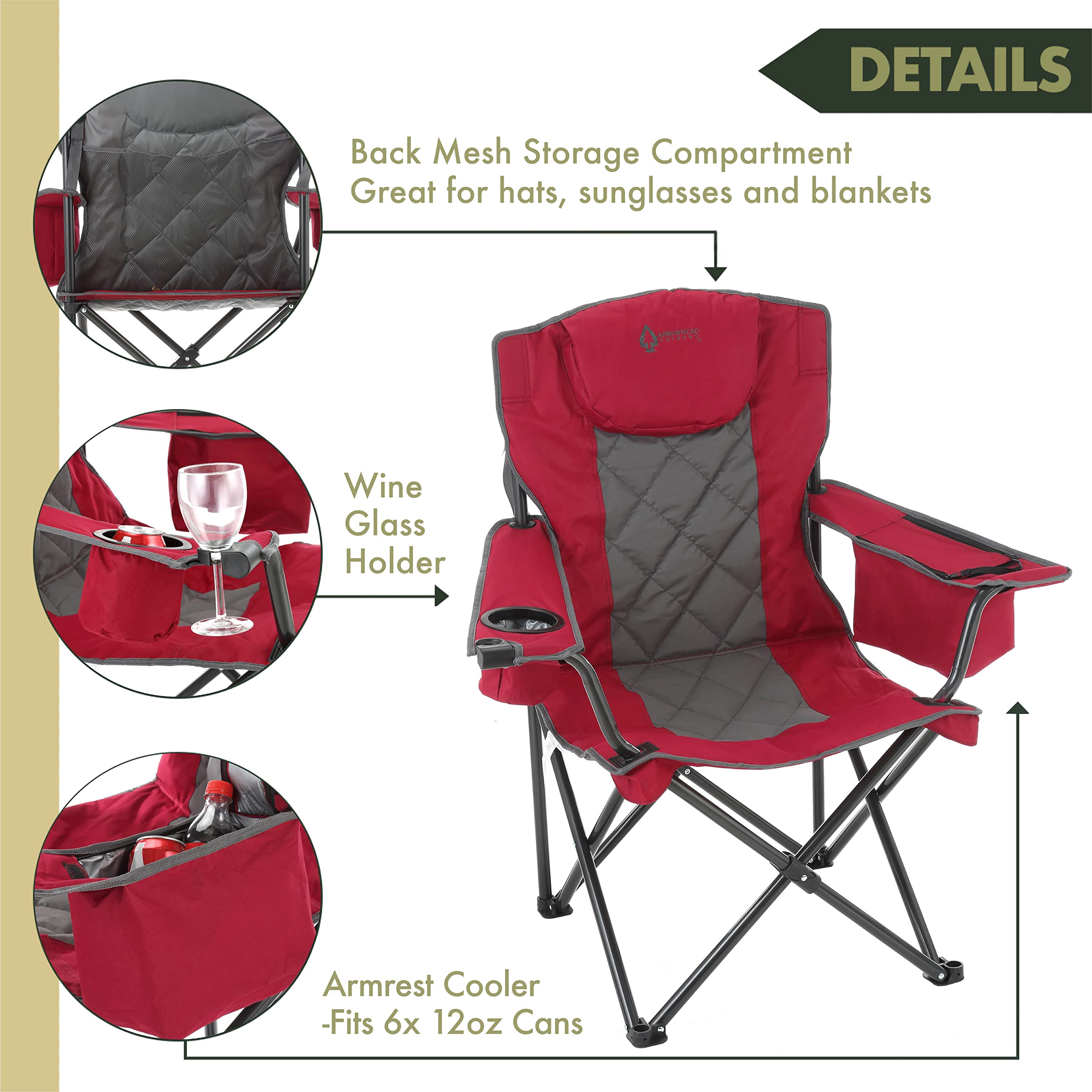 Arrowhead Outdoor back mesh storage keeps hats, snacks, and small items organized