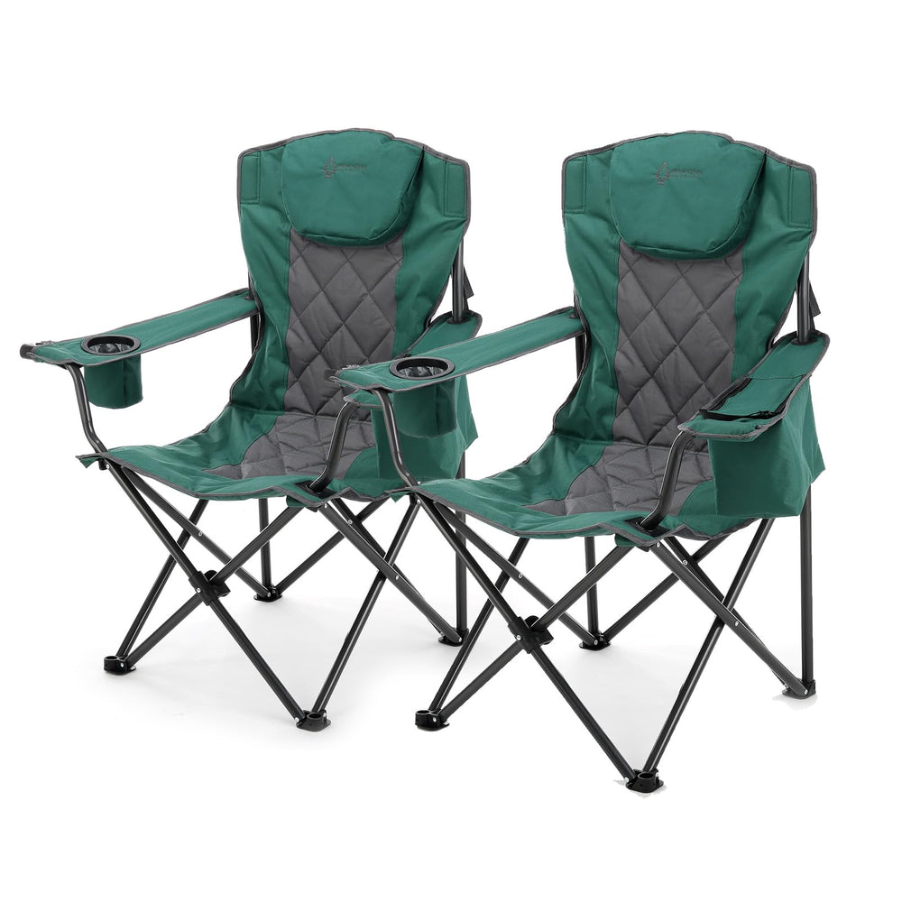 ARROWHEAD OUTDOOR 2-Pack folding quad chair with headrest for comfort outdoors