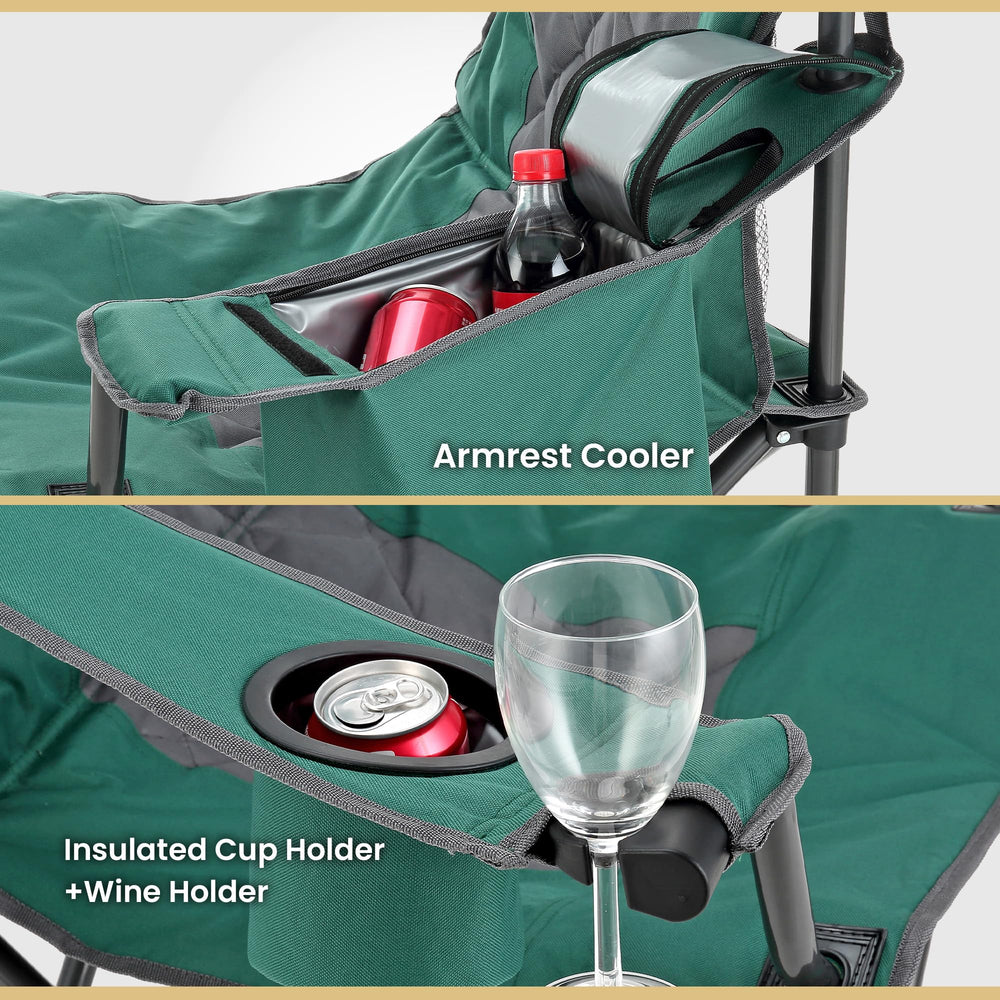Insulated cup holders on ARROWHEAD OUTDOOR quad chair