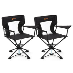 Arrowhead Outdoor 2-pack swivel chair setup for blinds shows stealth mobility.
