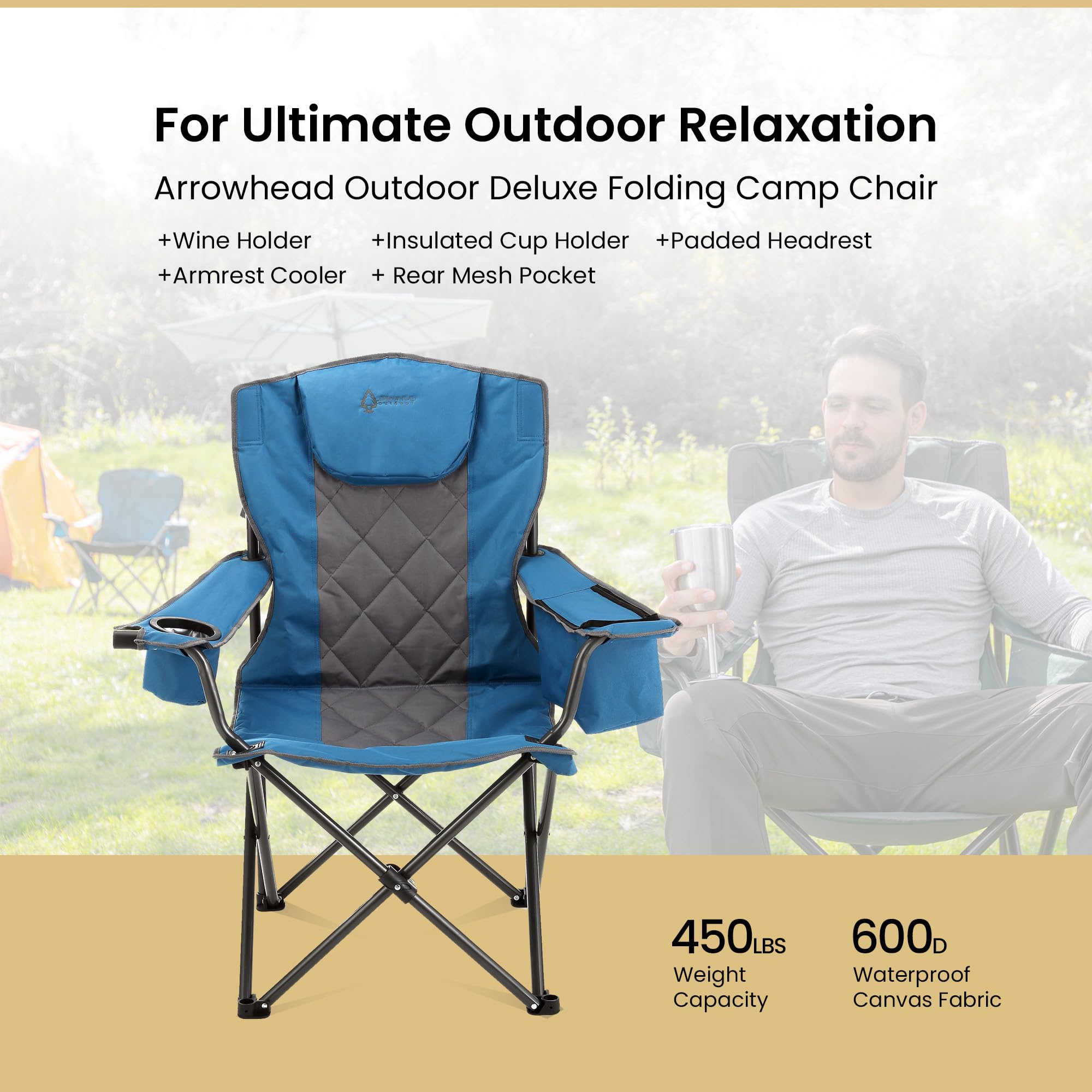 ARROWHEAD OUTDOOR wine glass holder keeps stemmed glasses secure outdoors