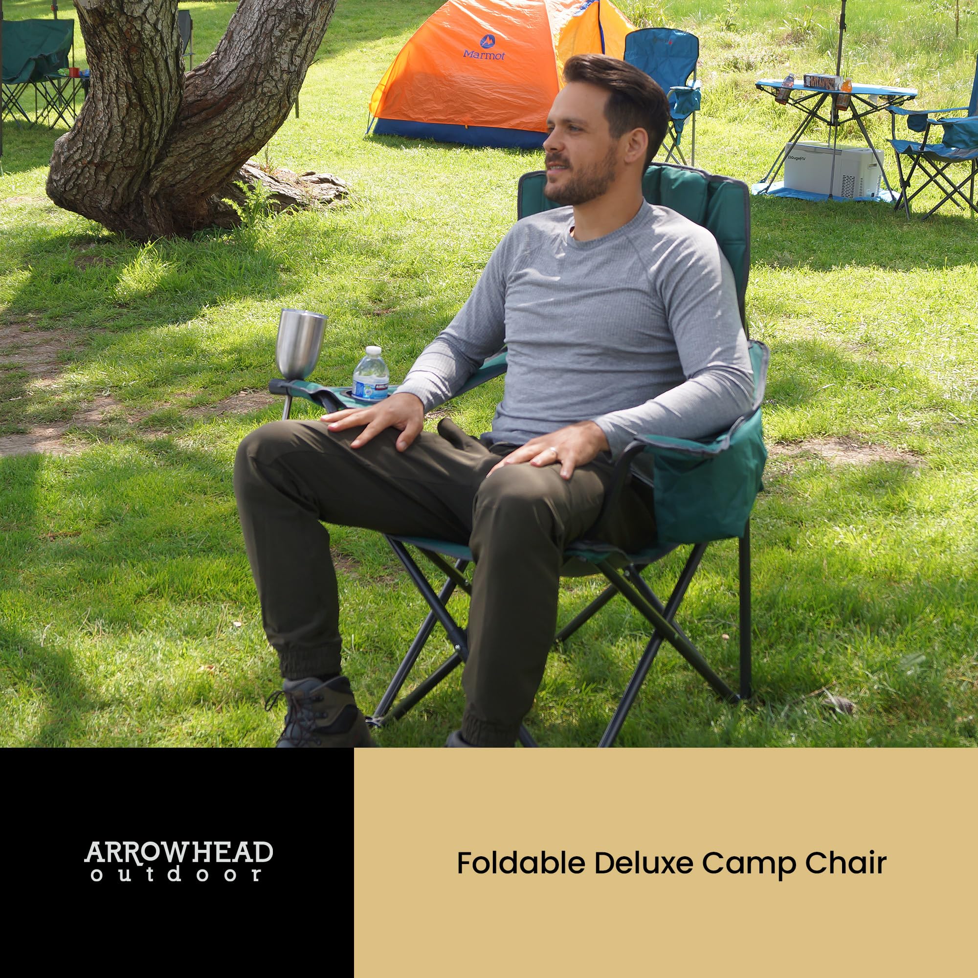 Arrowhead Outdoor chair supports up to 550 lbs for added stability.