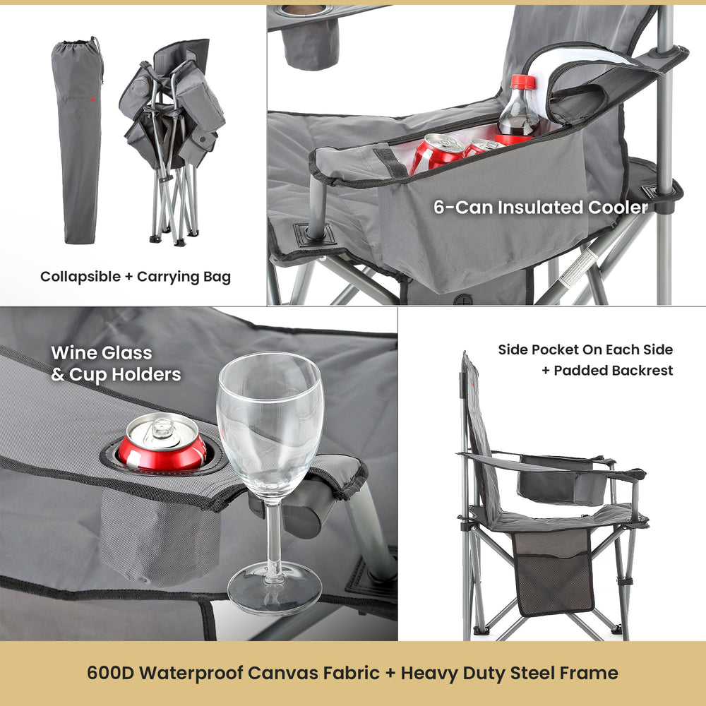 ARROWHEAD OUTDOOR armrest storage pouch keeps essentials handy.