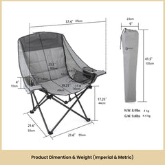 ARROWHEAD OUTDOOR chair with breathable mesh sides to stay cool outdoors.