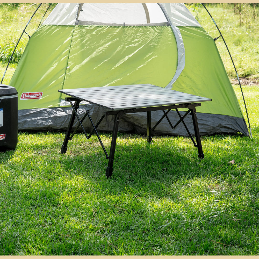 ARROWHEAD OUTDOOR camping and tailgating setup with table in action.
