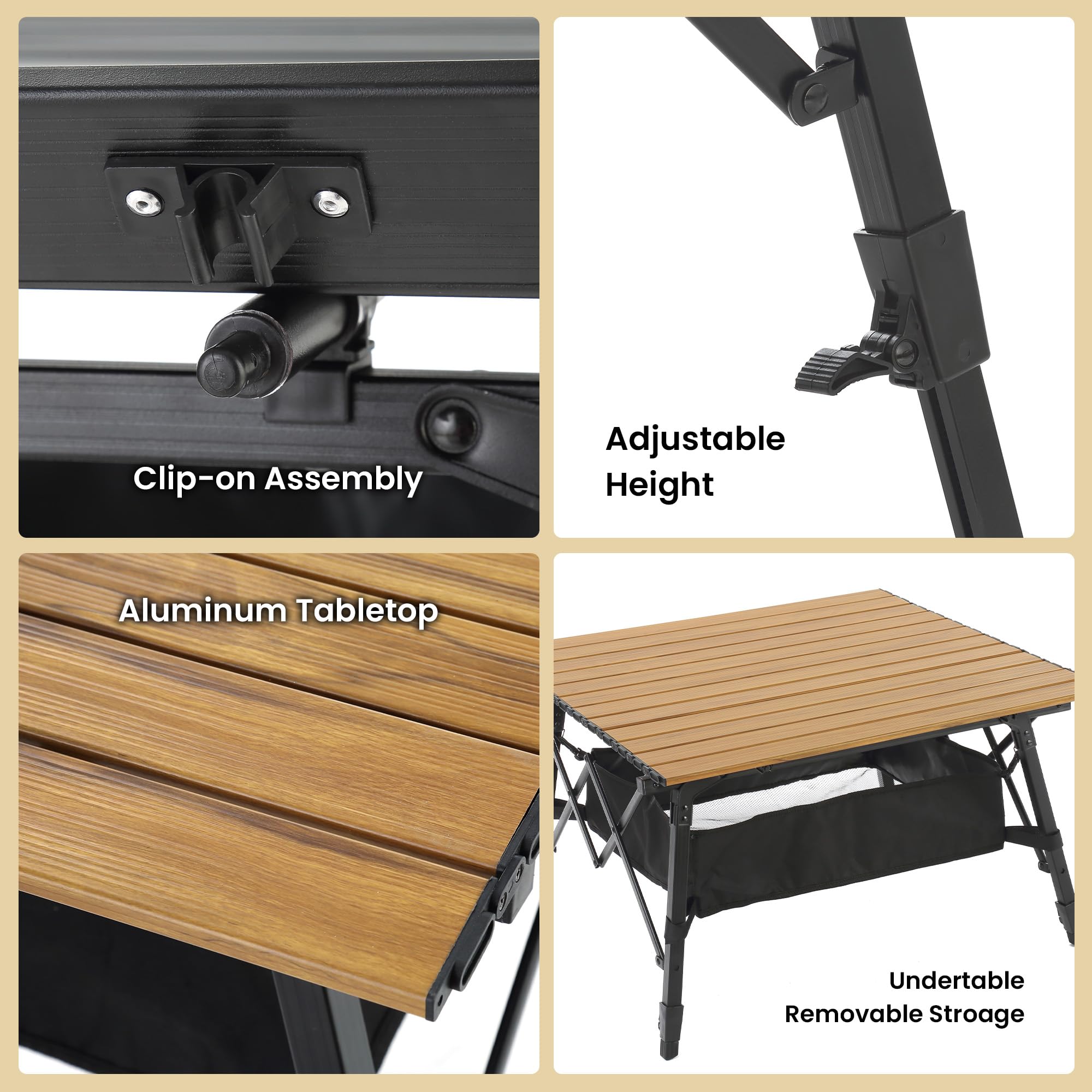 ARROWHEAD OUTDOOR campsite setup table offers stable dining and prep space.