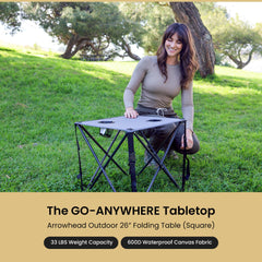 Arrowhead Outdoor carrying case for folding table, ready for travel