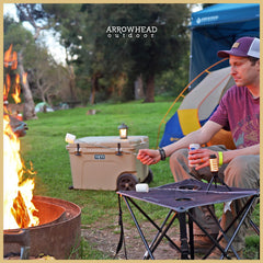 Arrowhead Outdoor carrying case keeps the table organized on trips.
