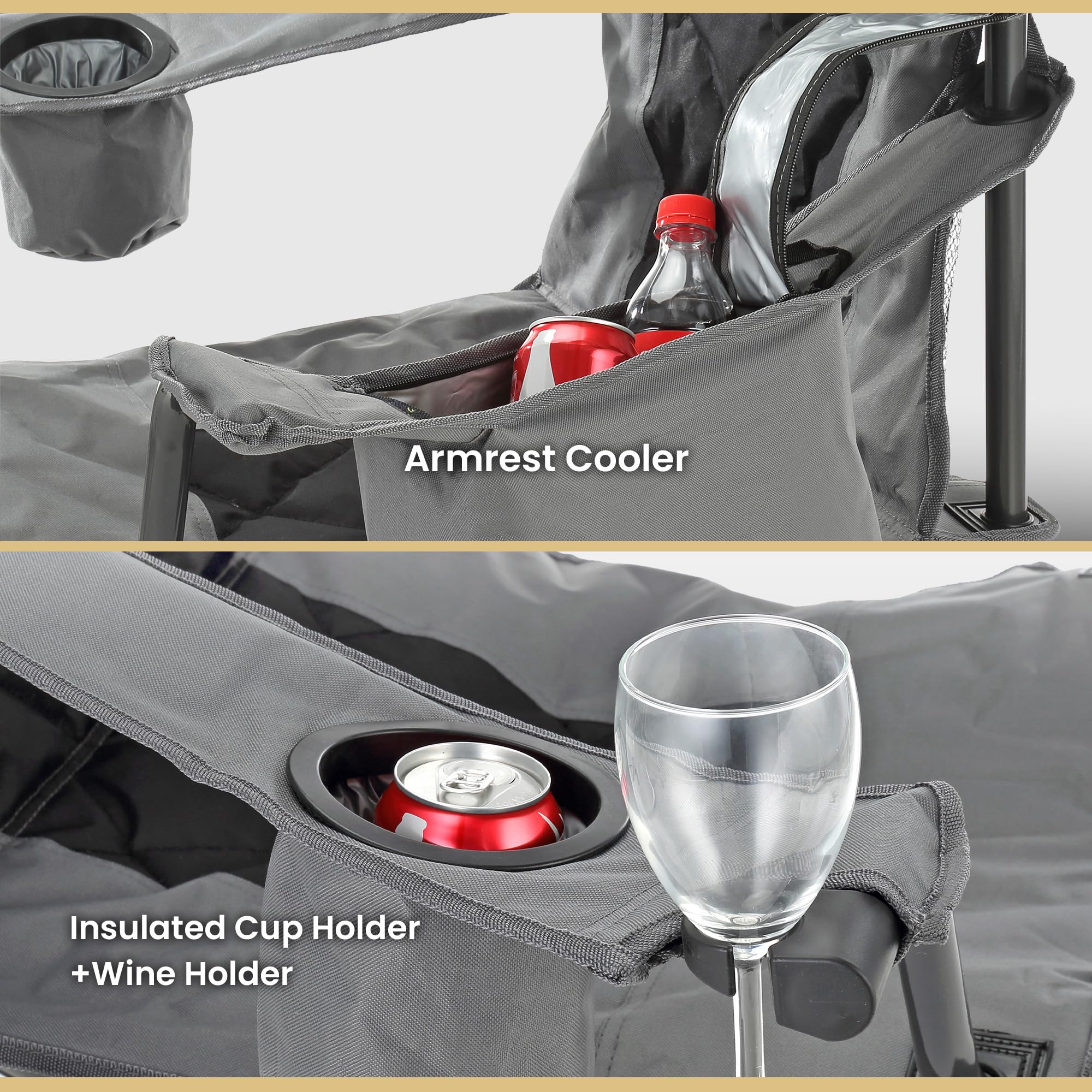 Arrowhead Outdoor portable chair carries 550-pound weight capacity for stability.