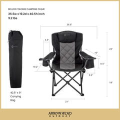 ARROWHEAD OUTDOOR chair armrest cooler and storage keeps drinks and essentials within reach