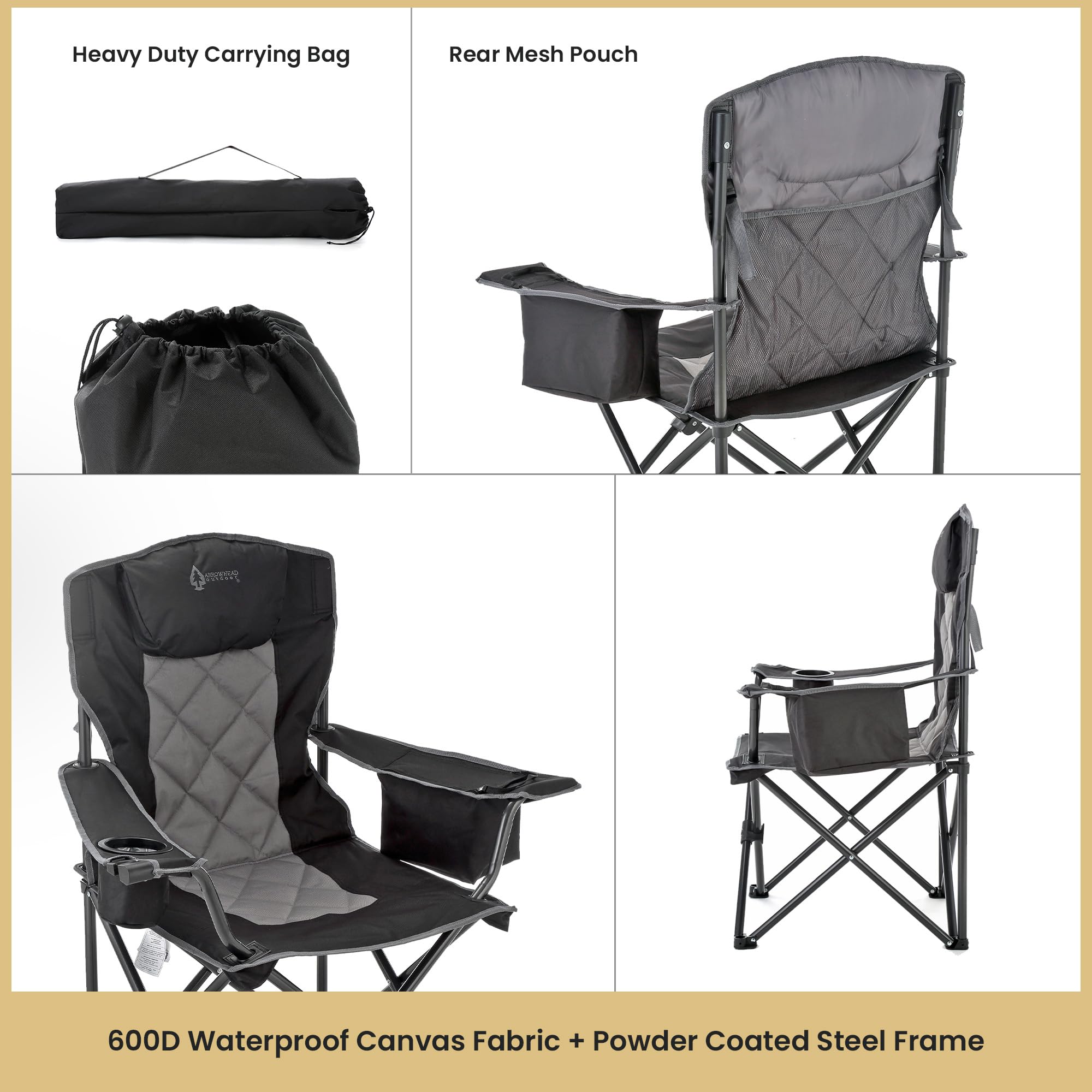 ARROWHEAD OUTDOOR back mesh storage for hats sunglasses and snacks
