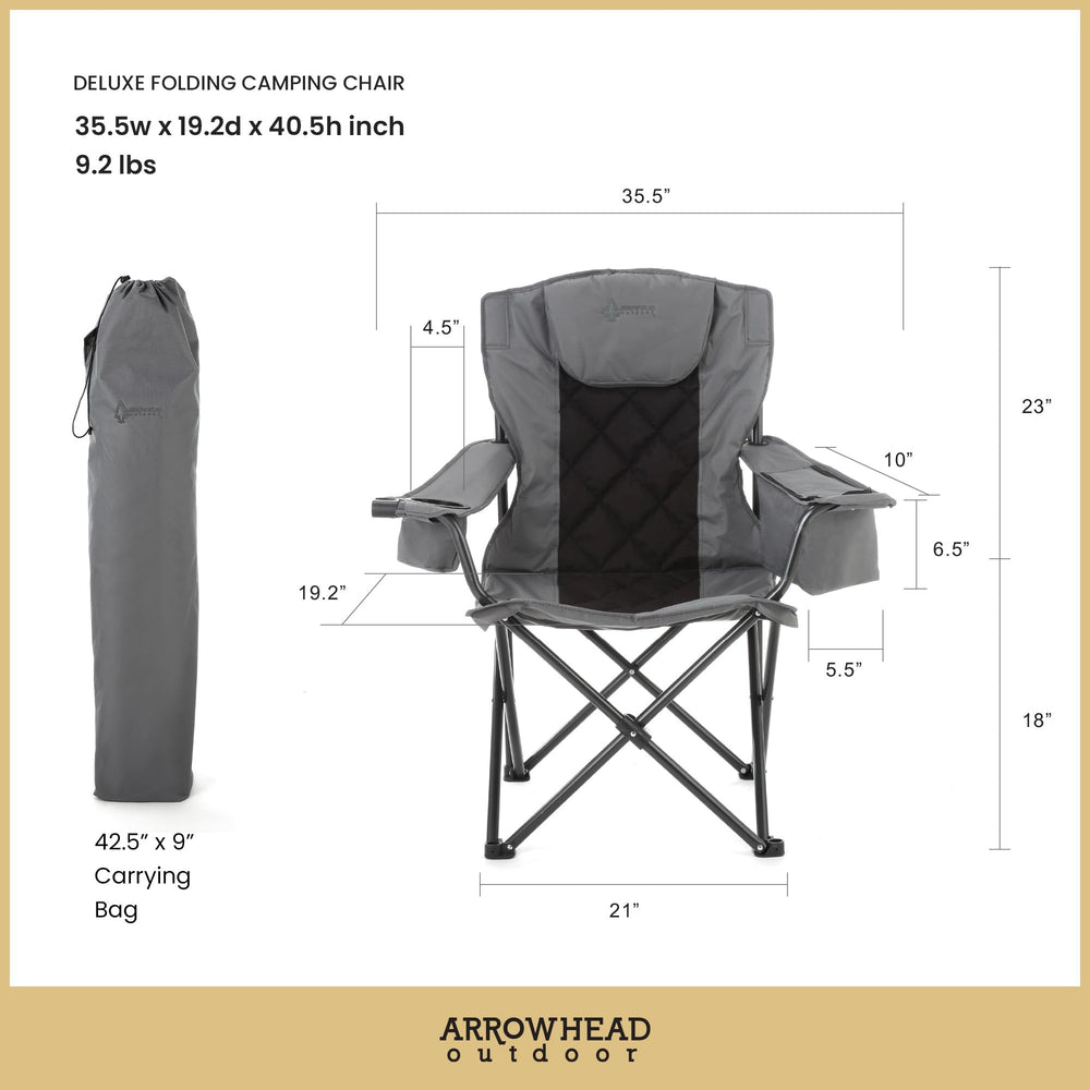 Arrowhead Outdoor chair includes insulated cup holders to keep drinks cold.